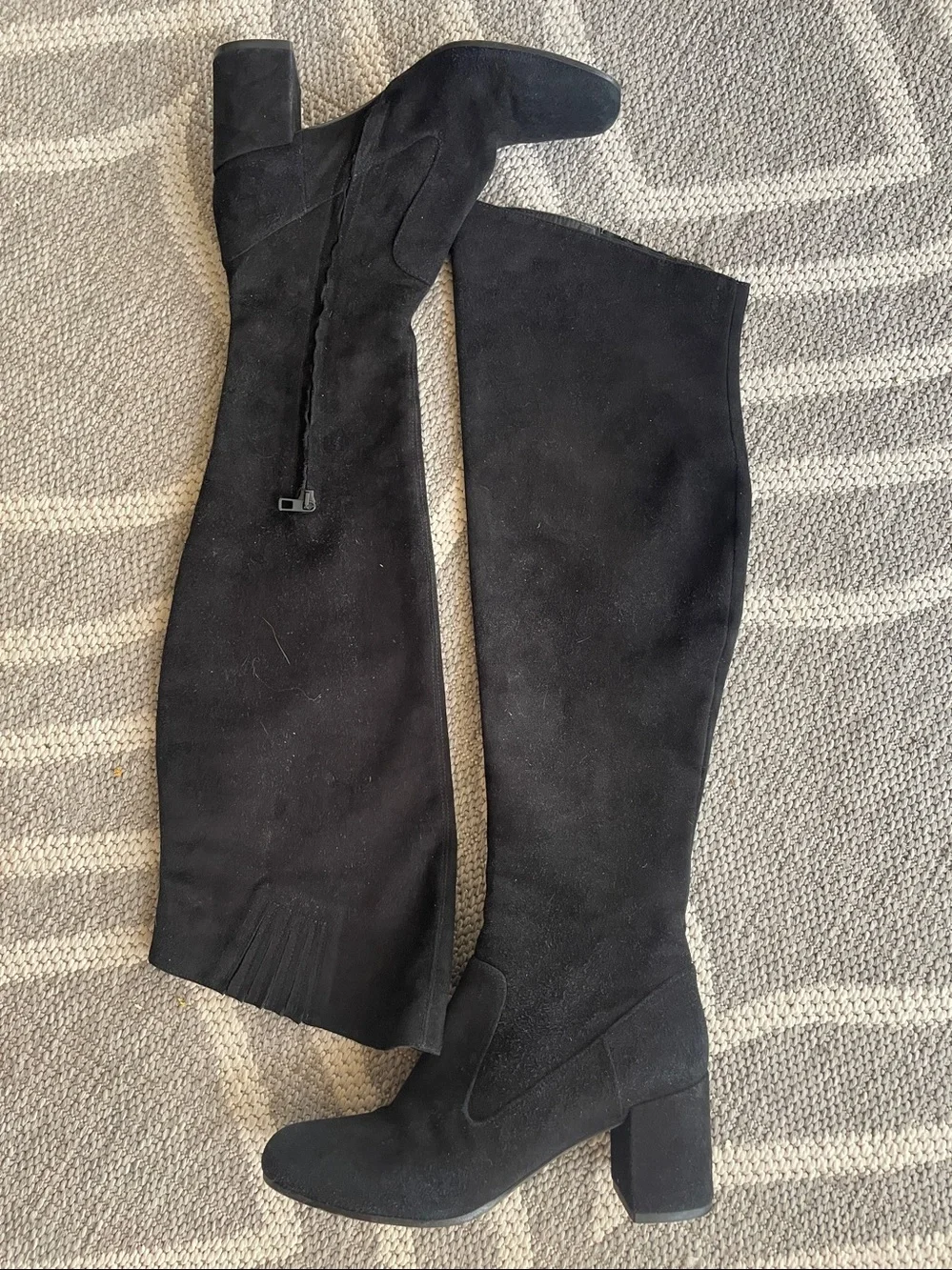 Vince “Blythe” over the knee boots black all leather/suede US 8